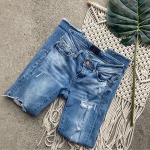 Buckle Black Distressed Ankle Skinny Jeans Size 23